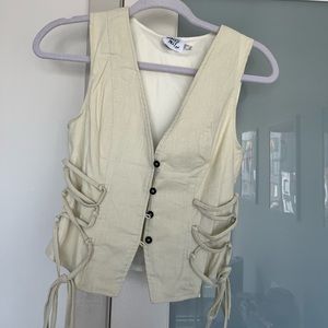 Tan vest with ties